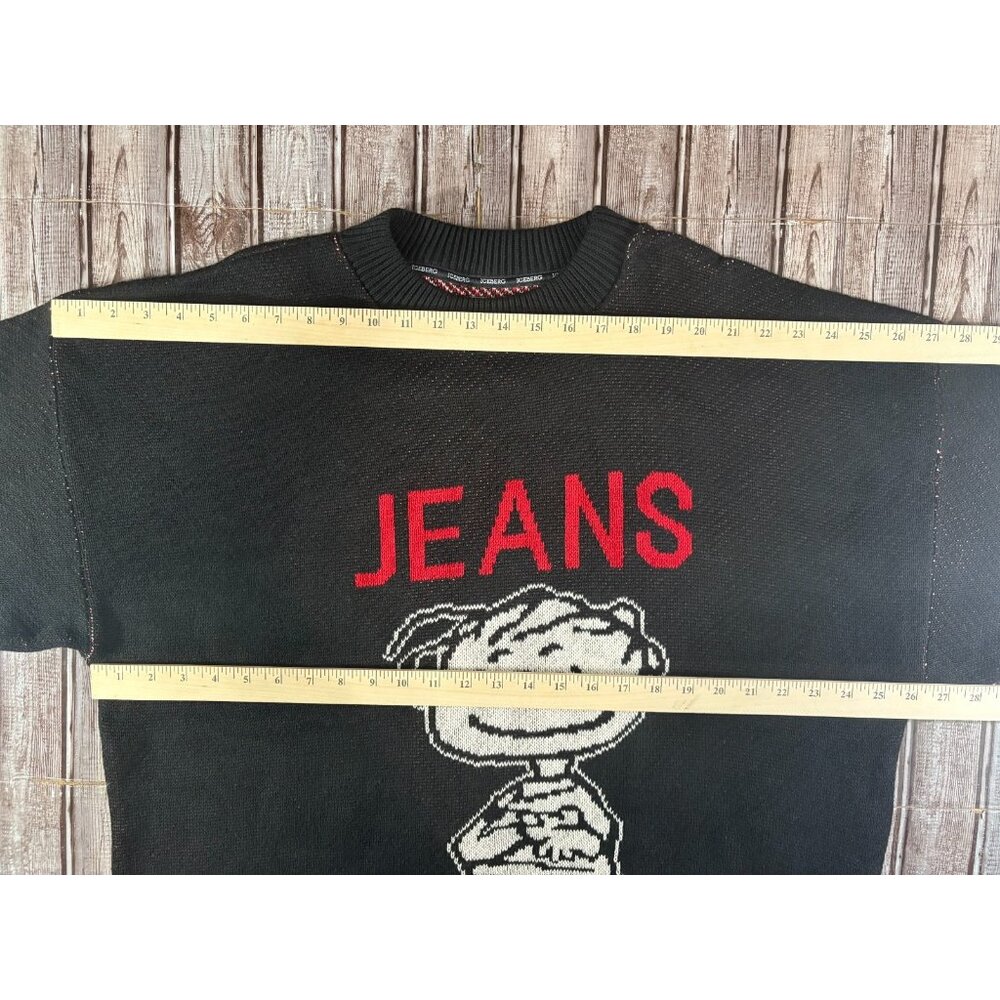 Iceberg Peanuts Linus Knit Sweater Disney size 3XL black Made Italy vintage 90’s - Picture 3 of 8